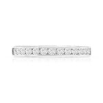 Halve ring van 750 witgoud met synthetische diamanten van 0,50 karaat - afbeelding 3