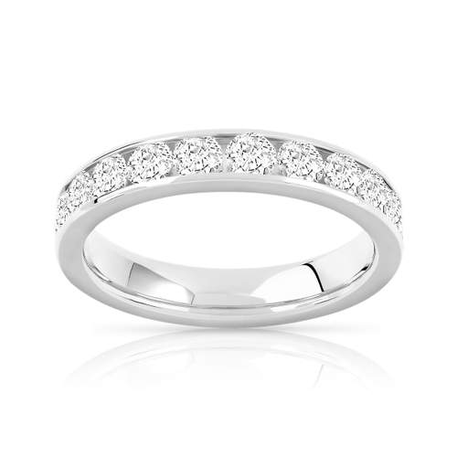 Alliance or 750 blanc diamants synthétiques 2 carats