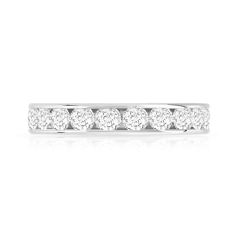 Alliance or 750 blanc diamants synthétiques 2 carats - vue 3