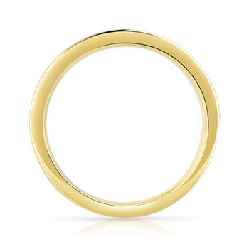 Alliance demi-tour or 750 jaune diamants synthétiques 0.75 ct.