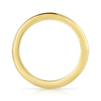 Alliance demi-tour or 750 jaune diamants synthétiques 1 ct.