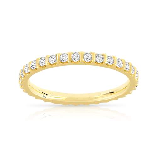 Alliance or 750 jaune diamants synthétiques 0.50ct