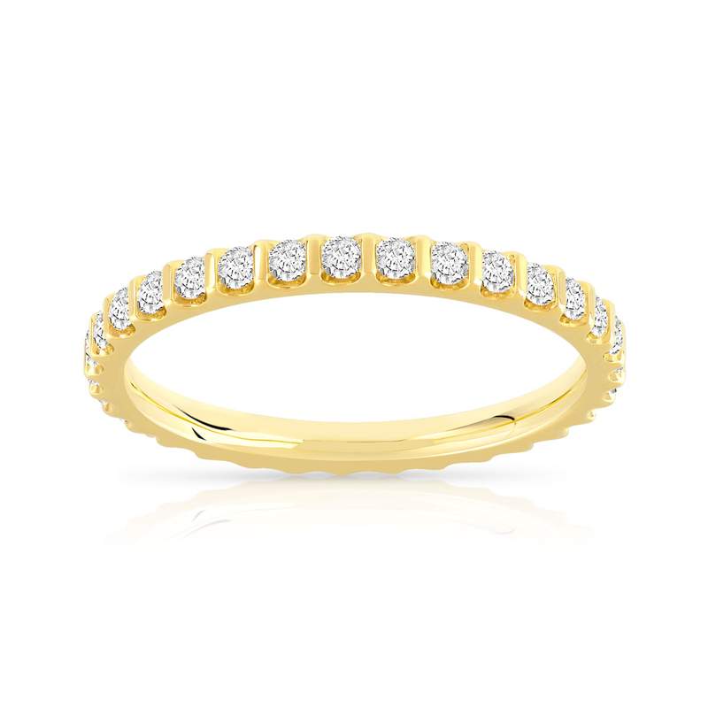 Alliance or 750 jaune diamants synthétiques 0.50ct - vue 1