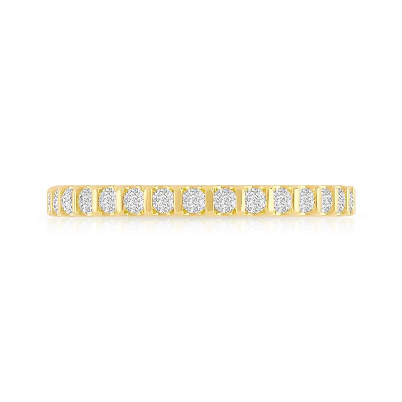Alliance or 750 jaune diamants synthétiques 0.50ct - vue 3