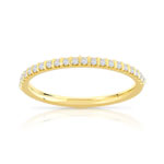 Alliance demi-tour or 750 jaune diamants synthétiques 0.15 ct. - vue 1