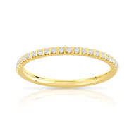 Alliance demi-tour or 750 jaune diamants synthétiques 0.15 ct.
