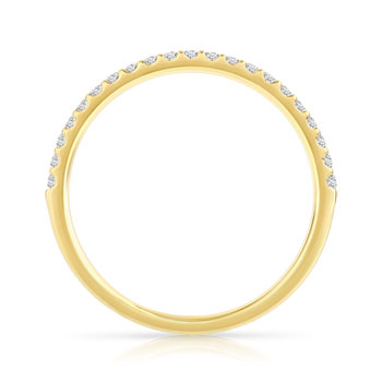 Alliance demi-tour or 750 jaune diamants synthétiques 0.15 ct.