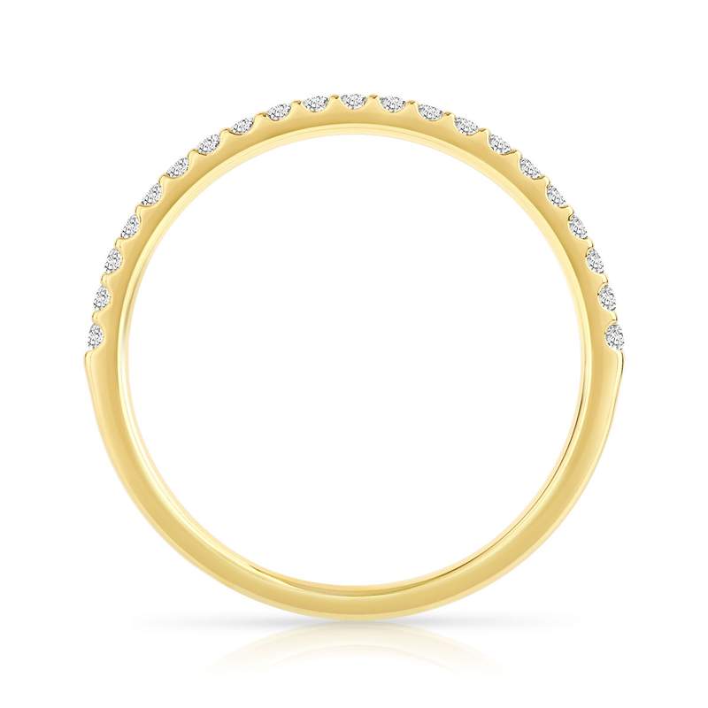 Alliance demi-tour or 750 jaune diamants synthétiques 0.15 ct. - vue 2