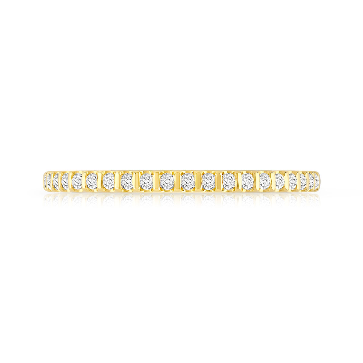 Alliance demi-tour or 750 jaune diamants synthétiques 0.15 ct. - vue 3