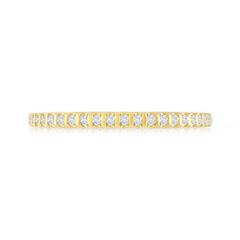 Alliance demi-tour or 750 jaune diamants synthétiques 0.15 ct.