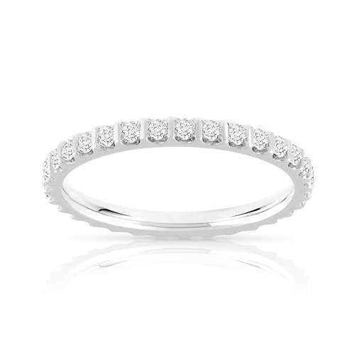 Alliance or 750 blanc diamants synthétiques 0.50ct
