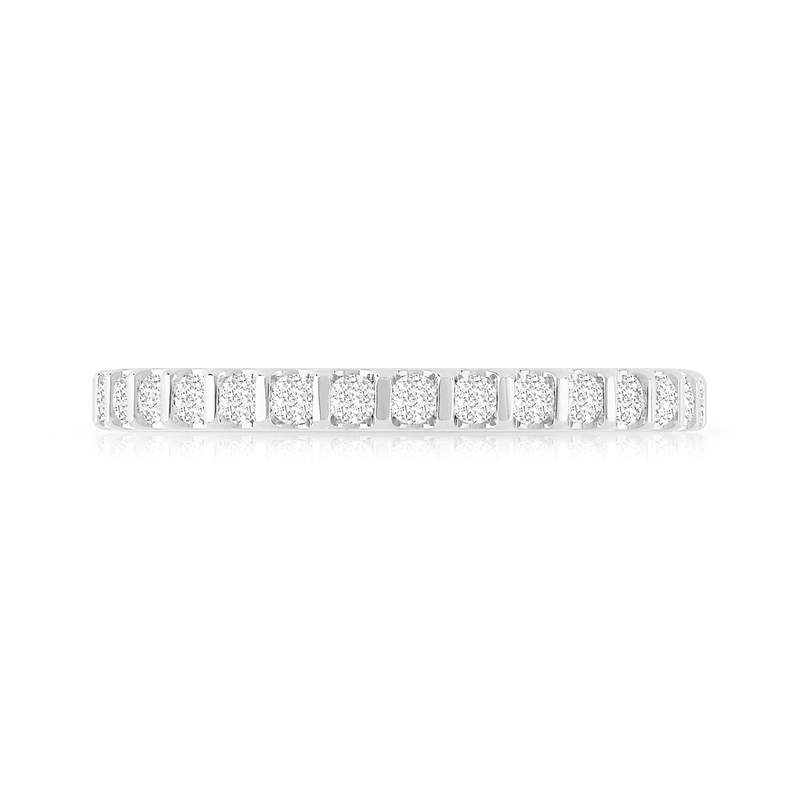 Alliance or 750 blanc diamants synthétiques 0.50ct - vue 3