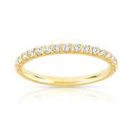 Alliance demi-tour or 750 jaune diamants synthétiques 0.25 ct.