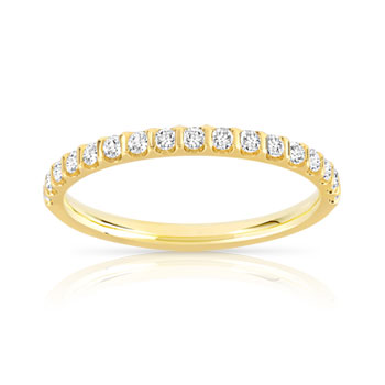 Alliance demi-tour or 750 jaune diamants synthétiques 0.25 ct.