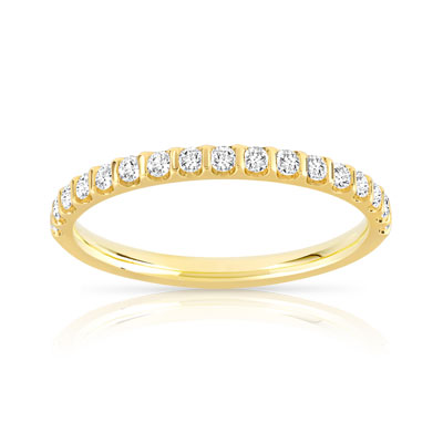 Alliance demi-tour or 750 jaune diamants synthétiques 0.25 ct.