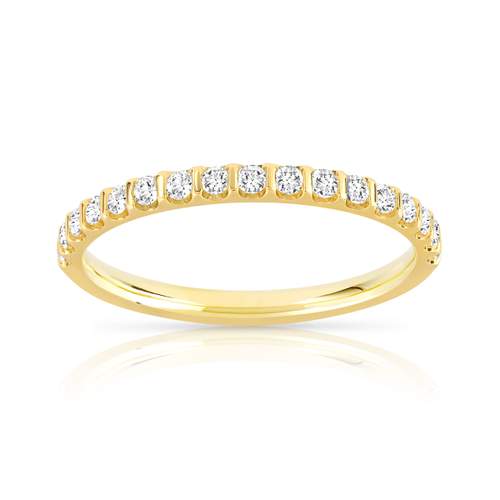 Alliance demi-tour or 750 jaune diamants synthétiques 0.25 ct.