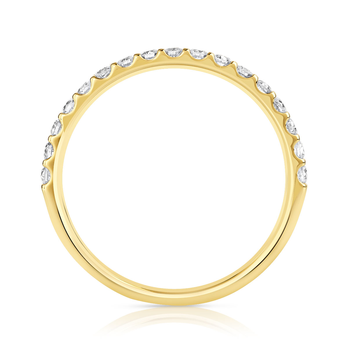 Alliance demi-tour or 750 jaune diamants synthétiques 0.25 ct. - vue 2