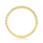 Alliance demi-tour or 750 jaune diamants synthétiques 0.25 ct. - vue 2