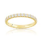 Alliance or 750 jaune diamants synthétiques 0.75 carat - vue 1