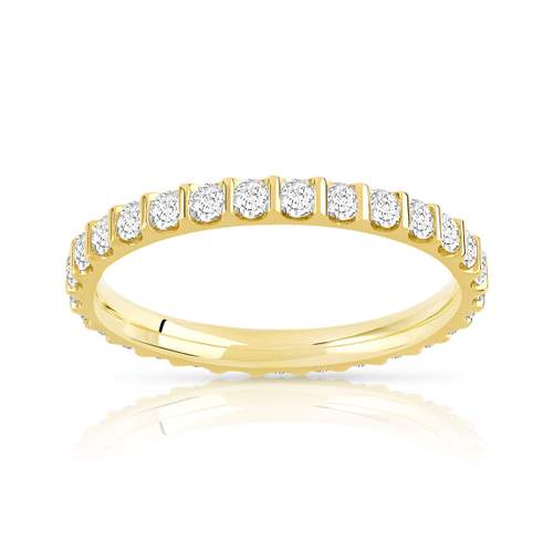 Alliance or 750 jaune diamants synthétiques 0.75 carat