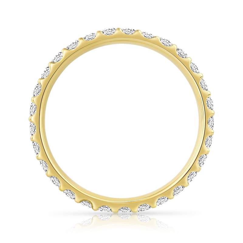Alliance or 750 jaune diamants synthétiques 0.75 carat - vue 2