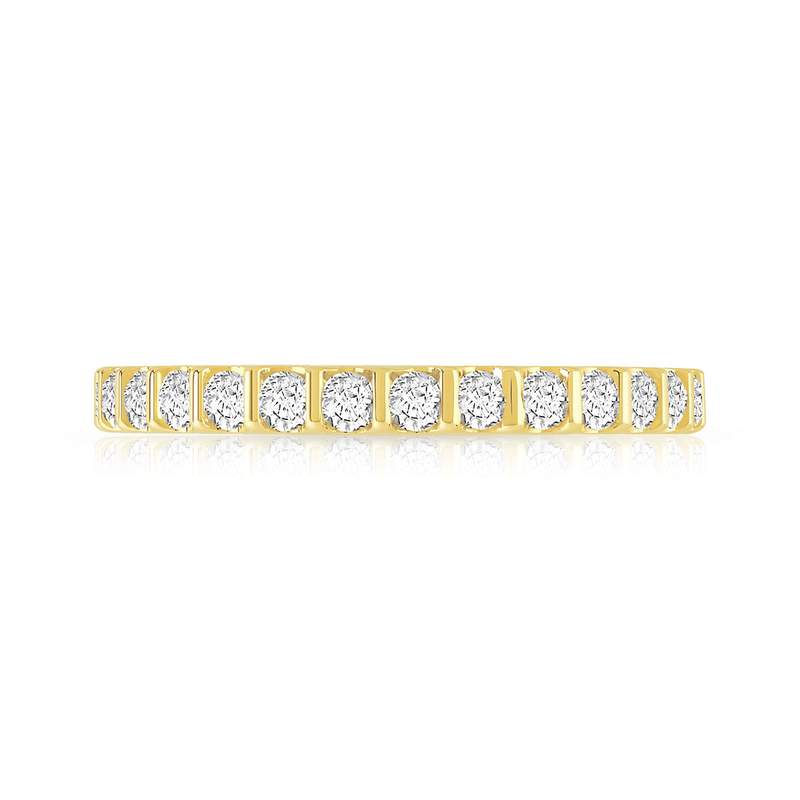 Alliance or 750 jaune diamants synthétiques 0.75 carat - vue 3