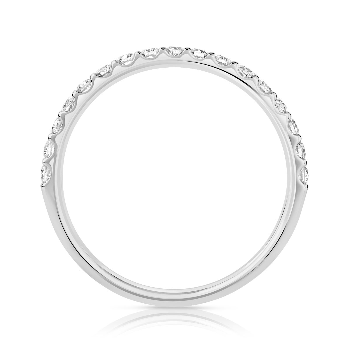 Alliance demi-tour or 750 blanc diamants synthétiques 0.25 ct. - vue 2