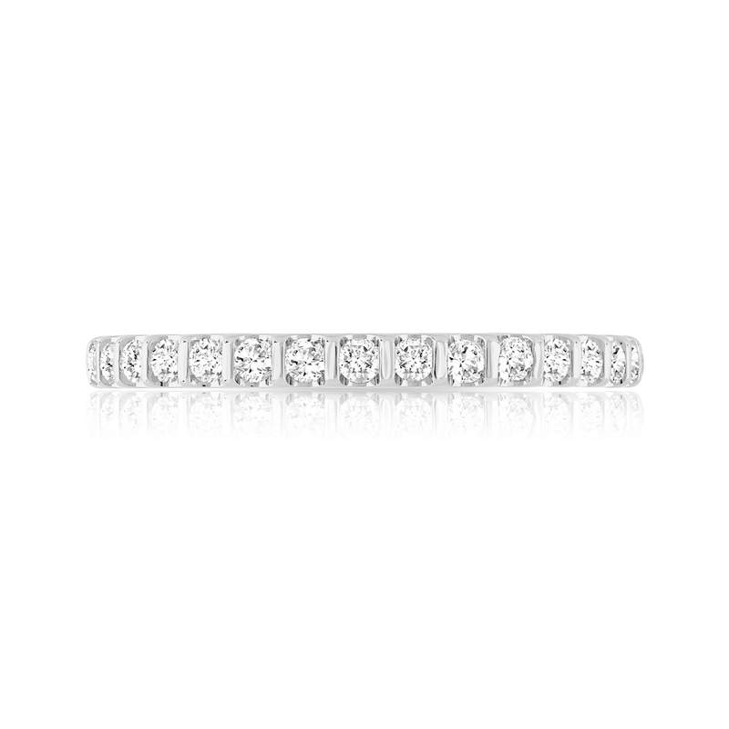 Alliance demi-tour or 750 blanc diamants synthétiques 0.25 ct. - vue 3