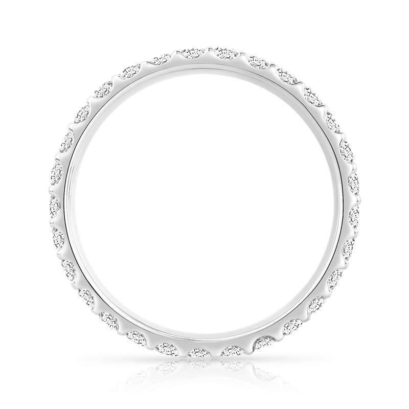Alliance or 750 blanc diamants synthétiques 0.75 carat - vue 2