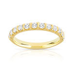 Alliance demi-tour or 750 jaune diamants synthétiques 0.50 ct. - vue 1