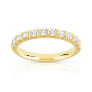 Alliance demi-tour or 750 jaune diamants synthétiques 0.50 ct.