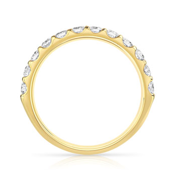 Alliance demi-tour or 750 jaune diamants synthétiques 0.50 ct.