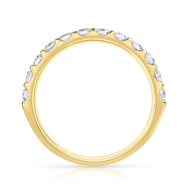 Alliance demi-tour or 750 jaune diamants synthétiques 0.50 ct. - vue 2