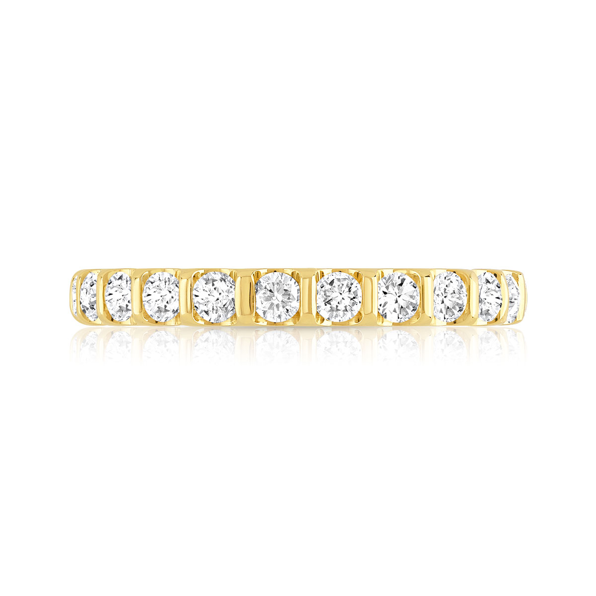 Alliance demi-tour or 750 jaune diamants synthétiques 0.50 ct. - vue 3