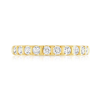 Alliance demi-tour or 750 jaune diamants synthétiques 0.50 ct.