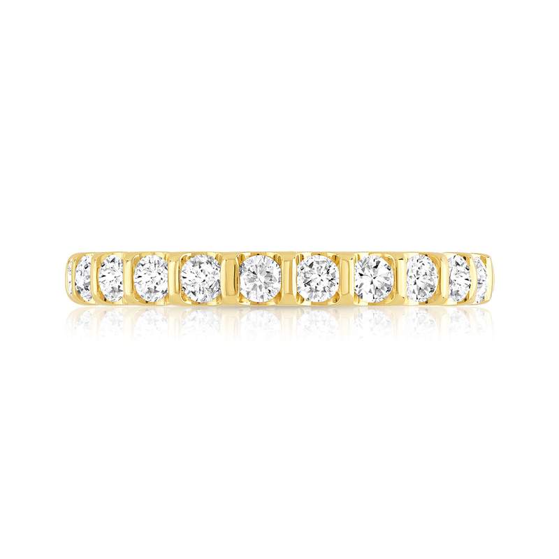 Alliance demi-tour or 750 jaune diamants synthétiques 0.50 ct. - vue 3