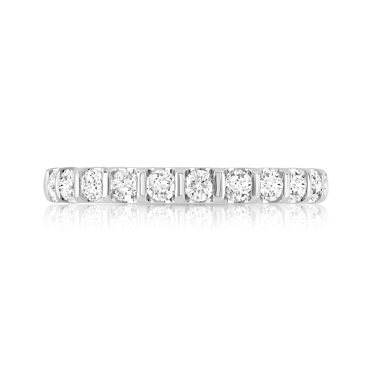Alliance demi-tour or 750 blanc diamants synthetiques 0.50 ct. - vue 3