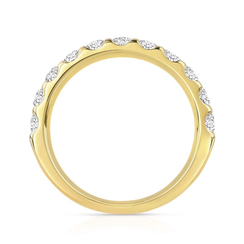 Alliance demi-tour or 750 jaune diamants synthétiques 0.75 ct. - vue 2