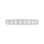 Alliance demi-tour or 750 blanc diamants synthétiques 0.75 ct. - vue 3
