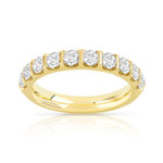 Alliance demi-tour or 750 jaune diamants synthétiques 1 ct. - vue 1