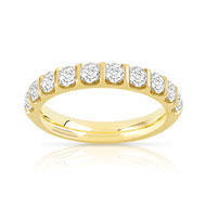 Alliance demi-tour or 750 jaune diamants synthétiques 1 ct.
