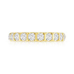 Alliance demi-tour or 750 jaune diamants synthétiques 1 ct. - vue 3
