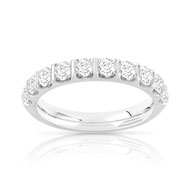 Alliance demi-tour or 750 blanc diamants synthétiques 1 ct.