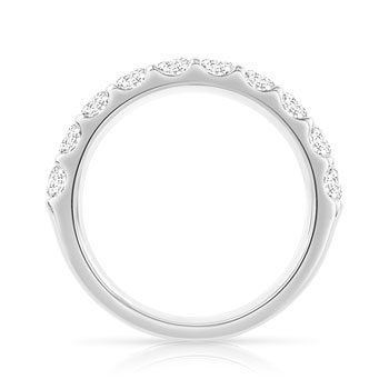 Alliance demi-tour or 750 blanc diamants synthétiques 1 ct.