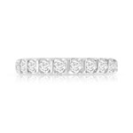 Halve ring van 750 witgoud met synthetische diamanten van 1 karaat - afbeelding 3