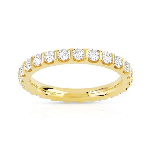 Alliance or 750 jaune diamants synthétiques 1 carat