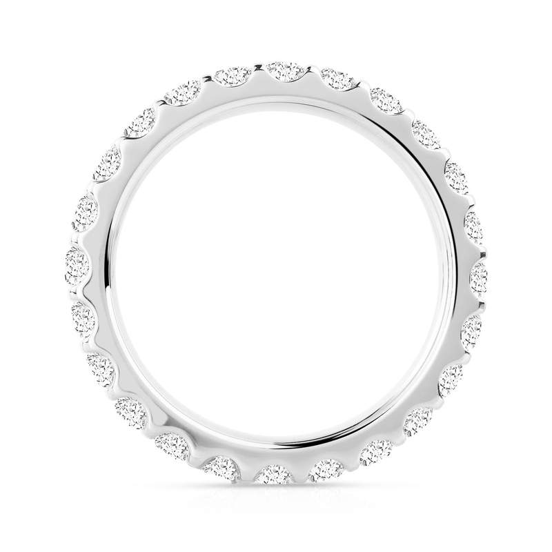 Alliance or 750 blanc diamants synthétiques 1 carat - vue 2