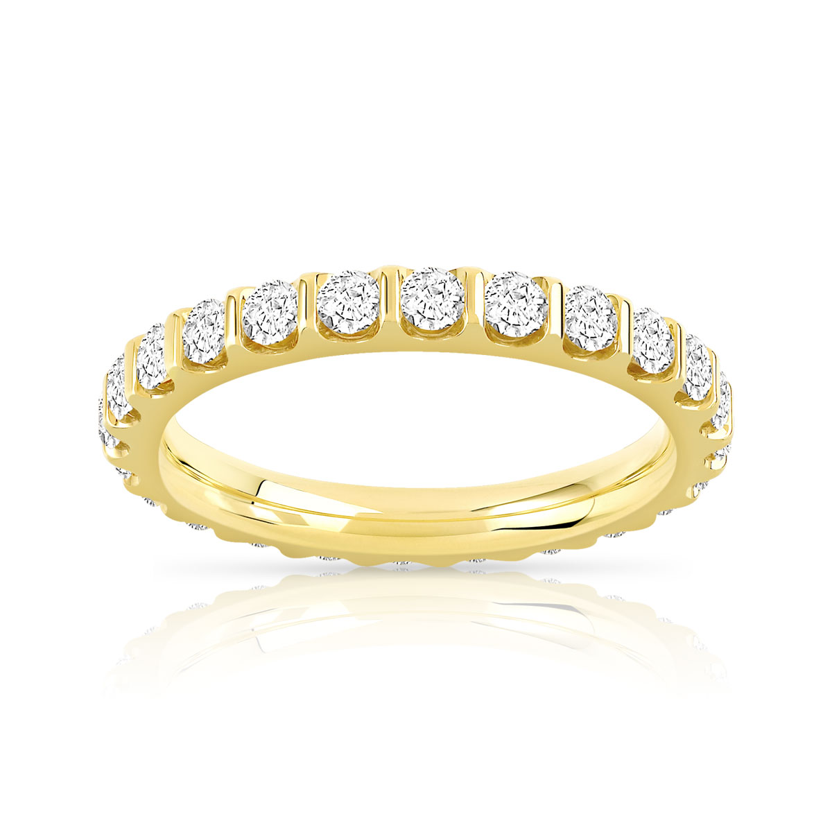 Alliance or 750 jaune diamants synthétiques total 1.50 carat
