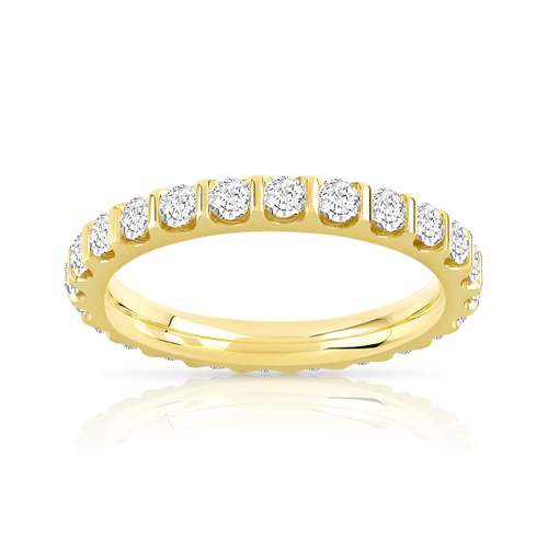 Alliance or 750 jaune diamants synthétiques total 1.50 carat