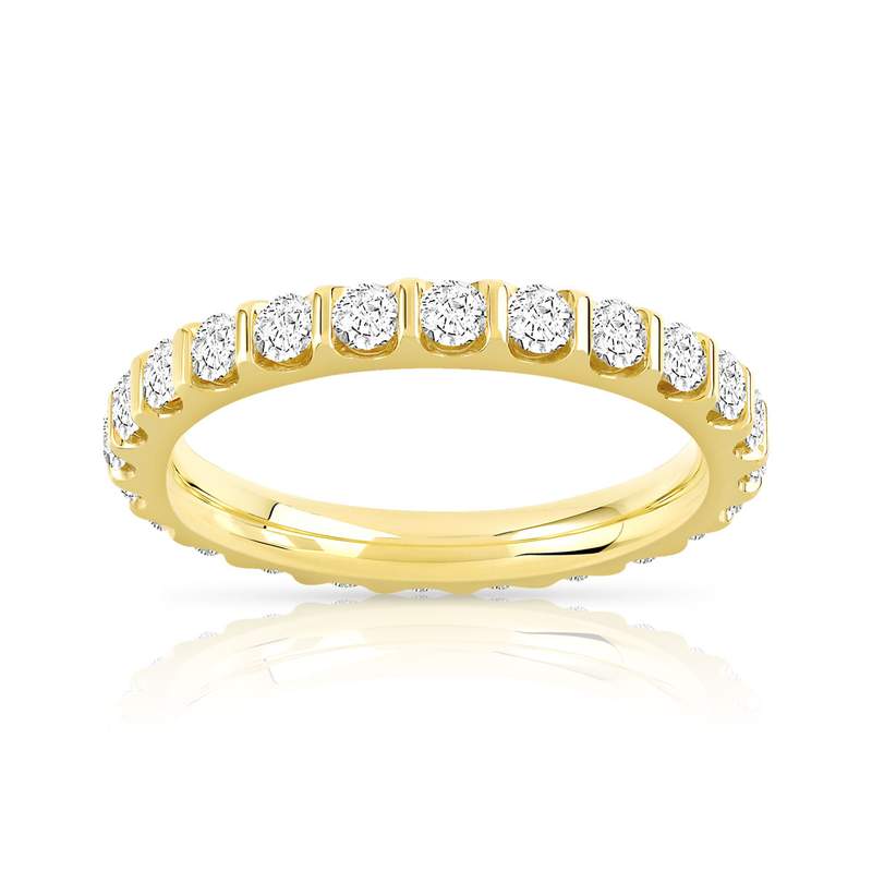 Alliance or 750 jaune diamants synthétiques total 1.50 carat - vue 1